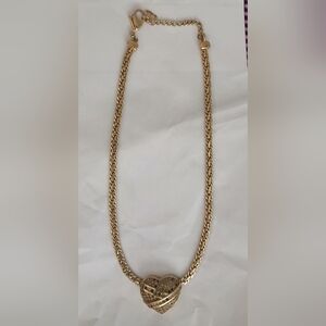 Authentic Vintage  Dior Gold Heart Pendant Necklace 1980's